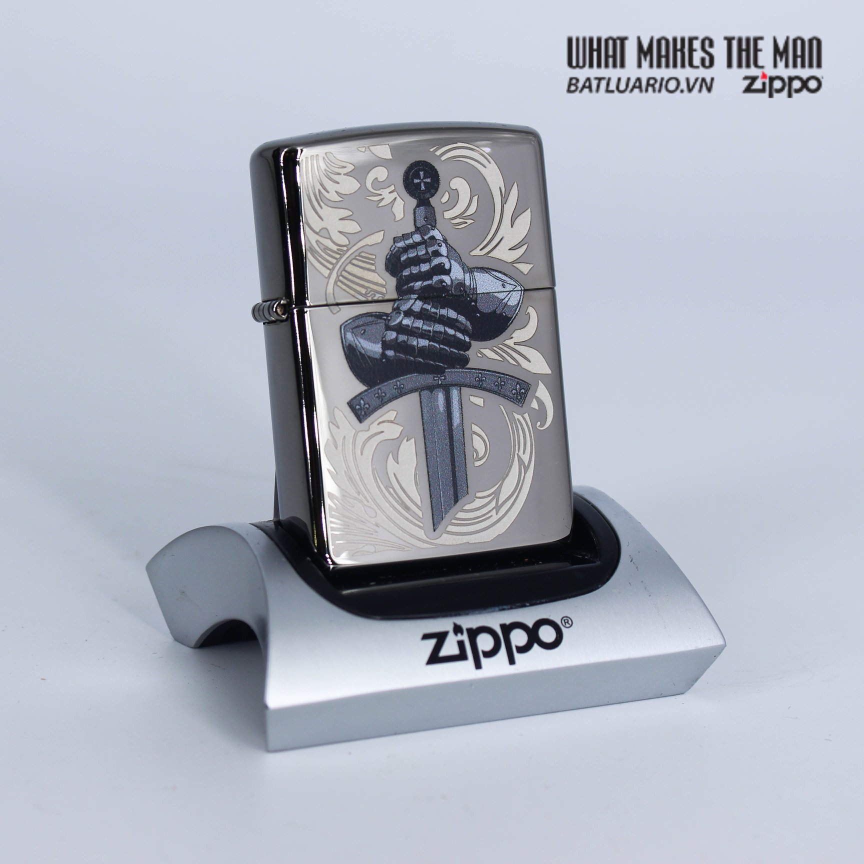 Bật Lửa Zippo 49127 – Zippo Knights Glove Design Black Ice