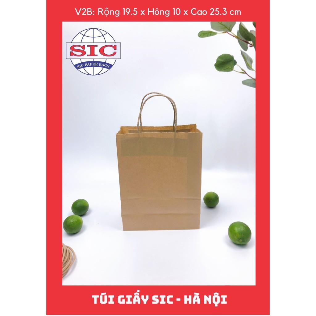 10 CHIẾC TÚI GIẤY KRAFT V2B: 19.5x10x25.3 CÓ QUAI