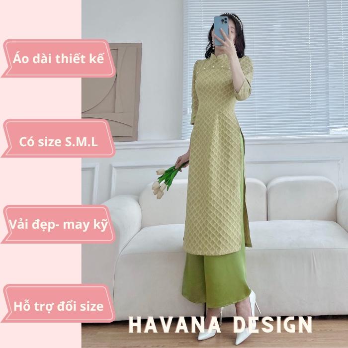 Set áo dài cách tân nữ, hàng đẹp có size, áo dài nữ đẹp chất taffta xốp tay phồng, phom xinh, dáng chuẩn