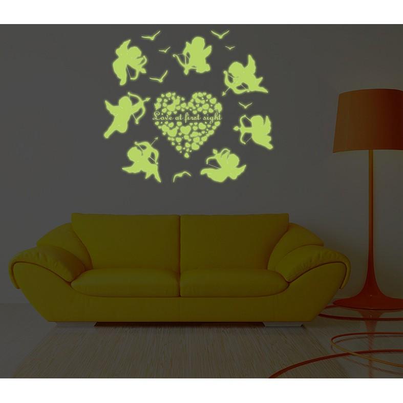 Decal trang trí tường Thần Tình Yêu - Dạ quang