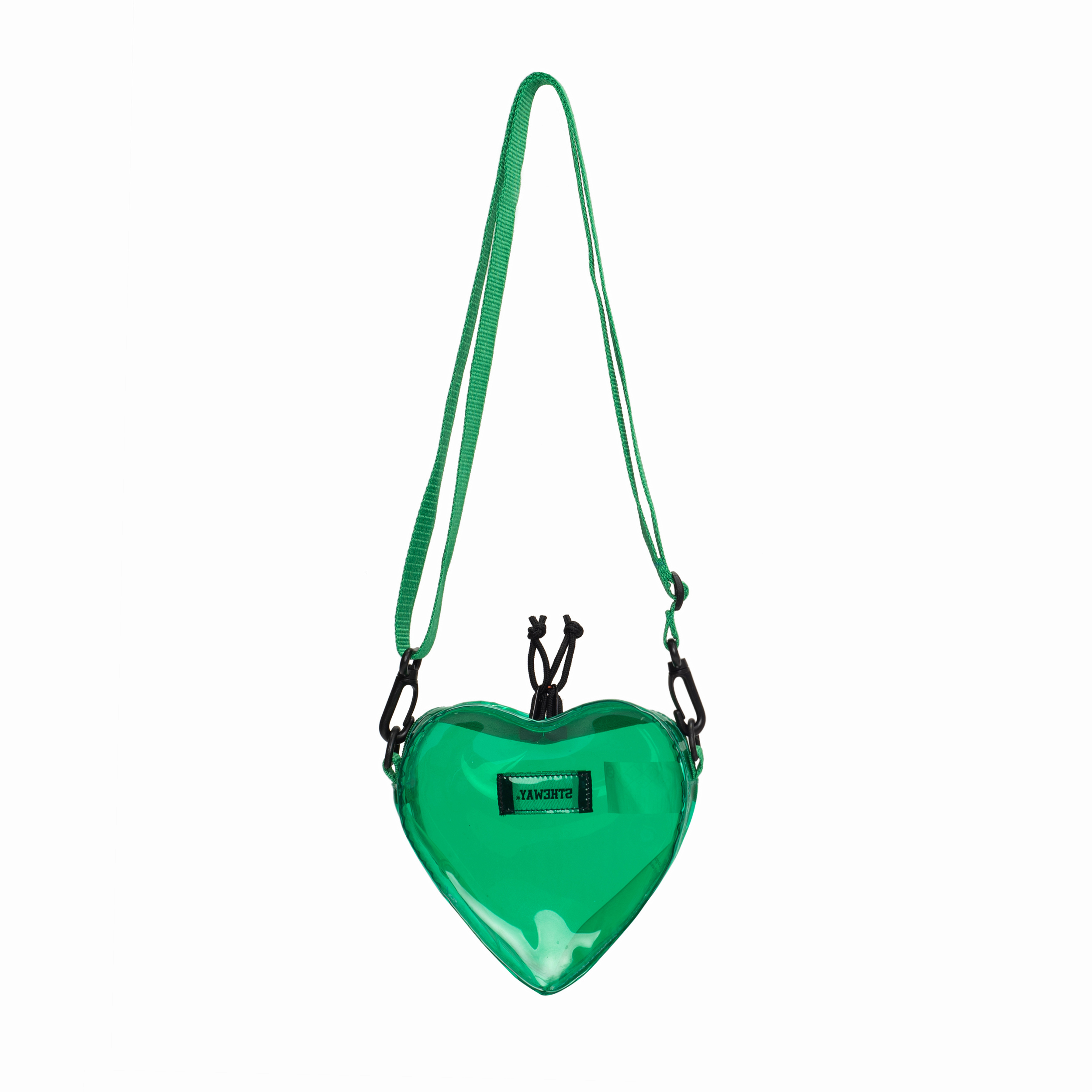 5THEWAY HEART SHOULDER BAG in DEEP MINT aka Túi Trái Tim Trong Suốt Xanh Lá