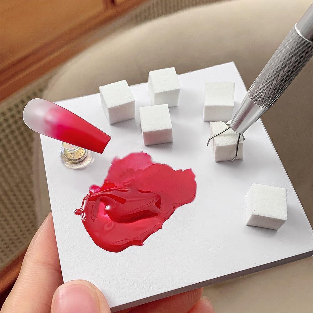 Túi 100 Mút Dặm Ombre Vuông 1x1cm Làm Nail Tiện Lợi, Viên Mút Chuyển Màu Ombre Đậm Nhạt Siêu Mịn, Không Thấm Hút Gel Lên Đều Màu Nữ