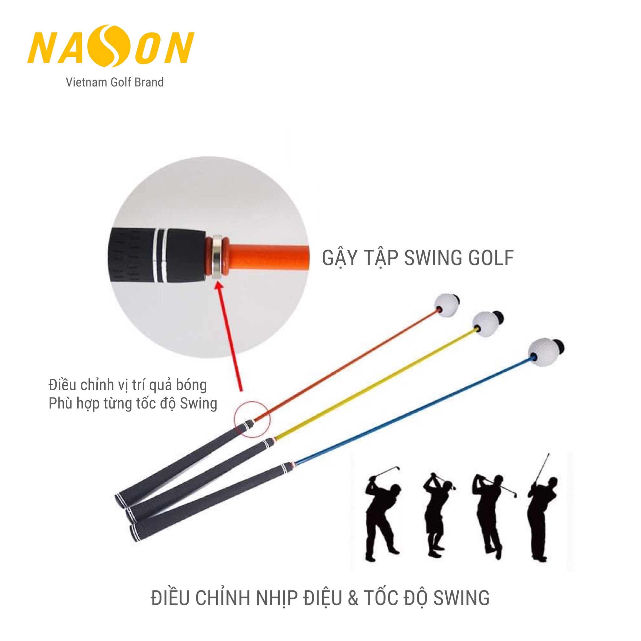 GẬY TẬP LUYỆN SWING GOLF (Nhịp điệu - Tốc độ - Impact) | NASON