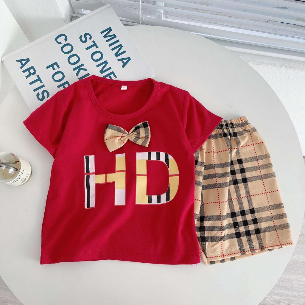Đồ Bộ Hè Cho Bé Trai, Bộ Cộc Tay Nơ HD Công Tử Chất Cotton Cao Cấp Cho Bé Từ 8-18kg - SUMO KIDS