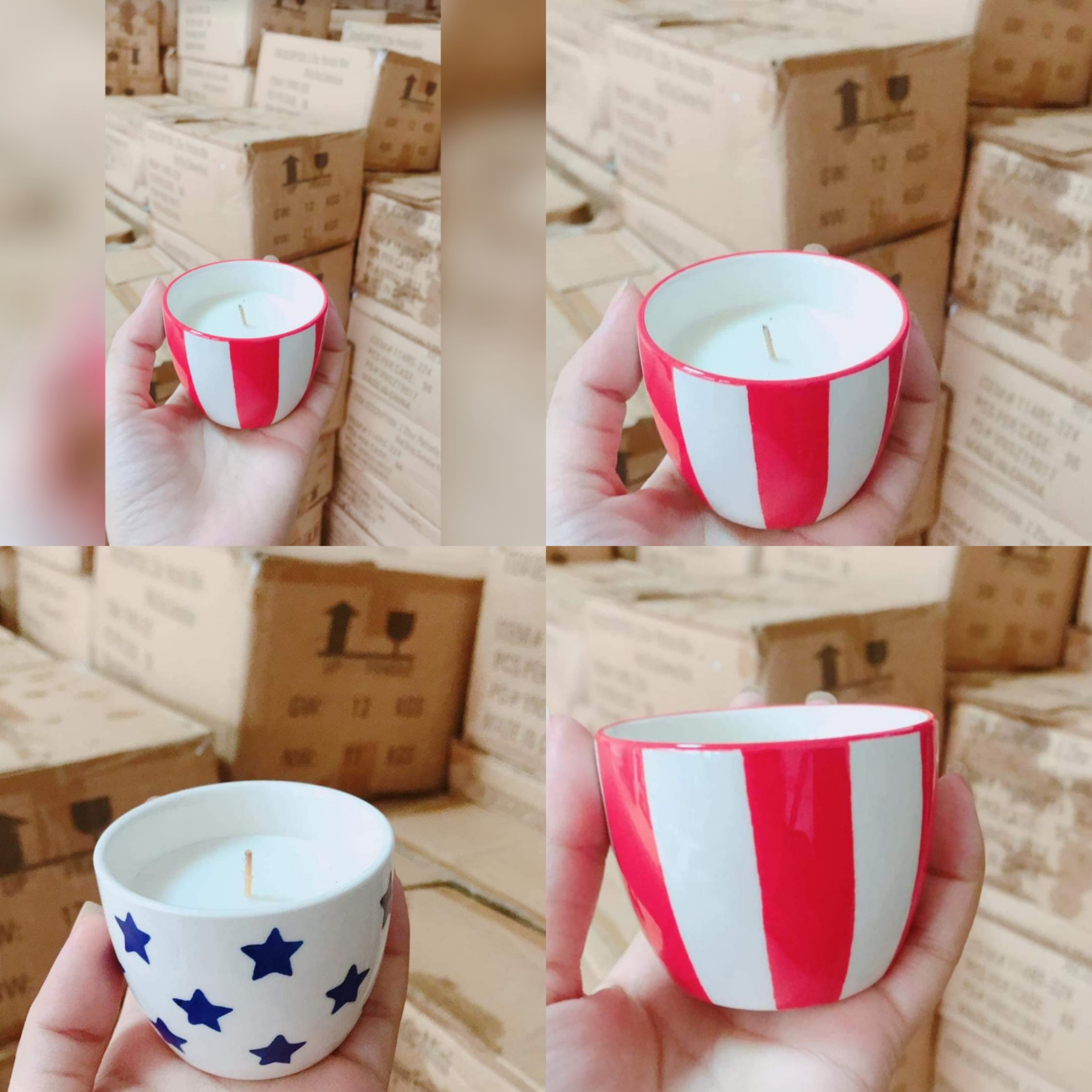 nến thơm cốc hình cờ xuất khẩu USA