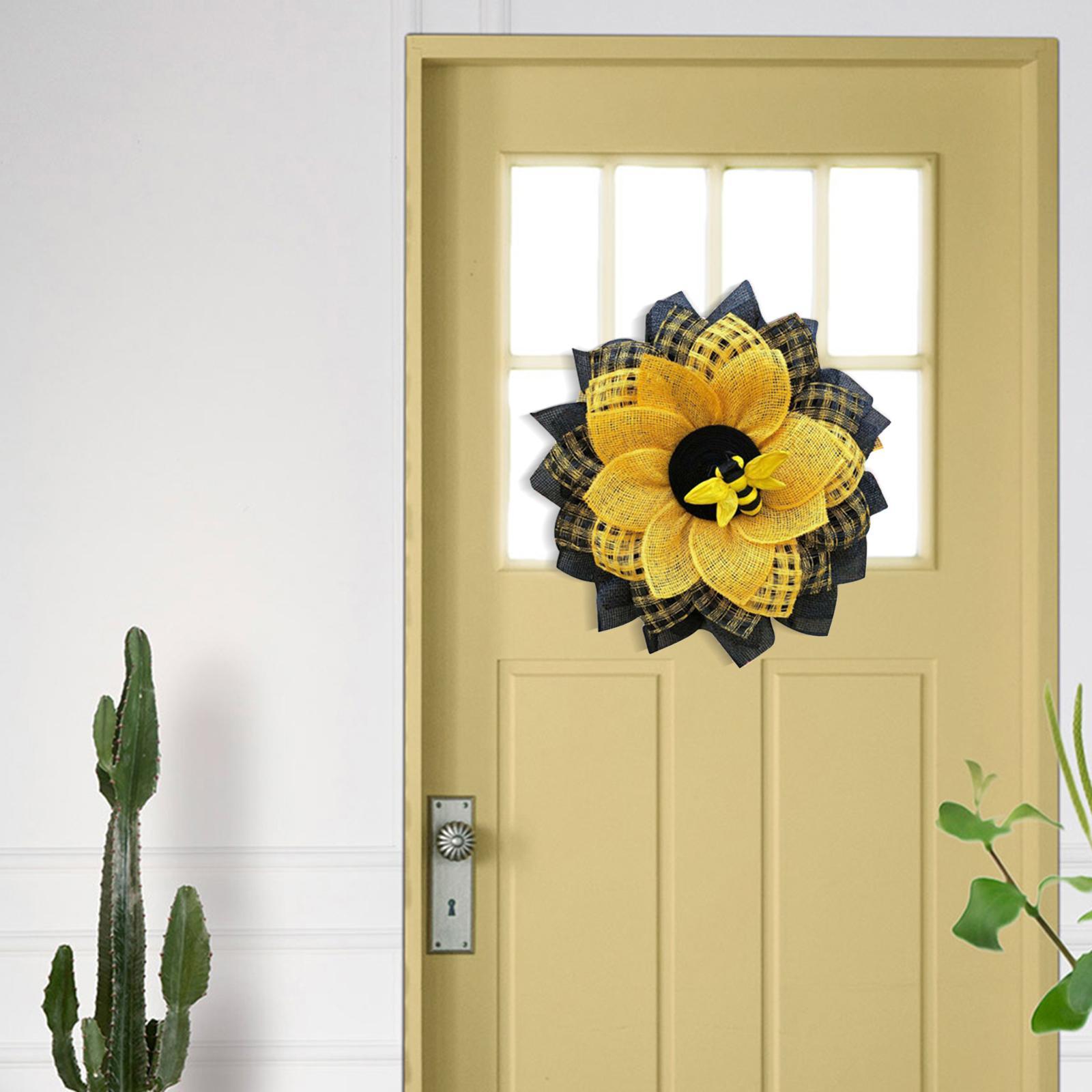 Bee Flower Wreath Garland Summer Front Door Hanging Pendant Decoration