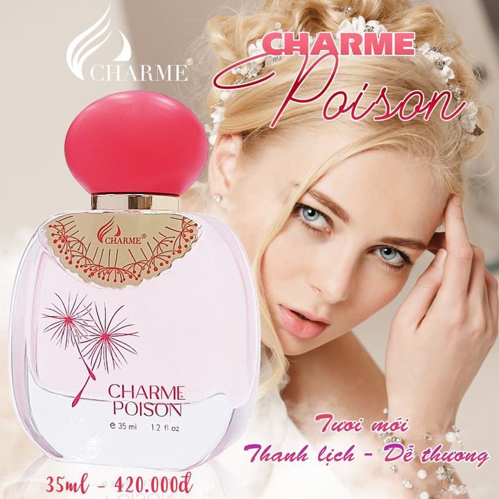 Nước hoa nữ ngọt ngào, Charme Poison, gợi cảm, tươi mát như chứa đựng cả bầu trời nữ tính, 35ml