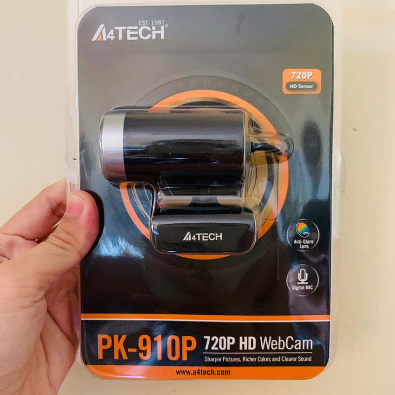 Webcam học trực tuyến HD, tích hợp Mircophone A4TECH PK-910P Hàng Chính Hãng