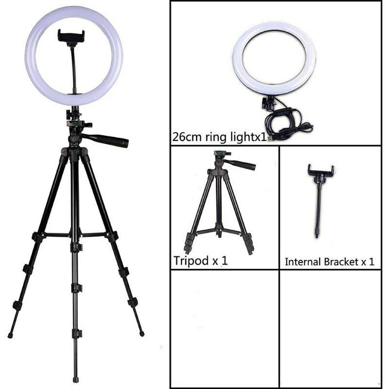 Đèn Livetream + Chân đèn 2m, Quay video chuyên nghiệp: 26CM, 33CM, 36CM, 45CM (1 kẹp), 45CM (3 kẹp) và 54CM (3 kẹp)