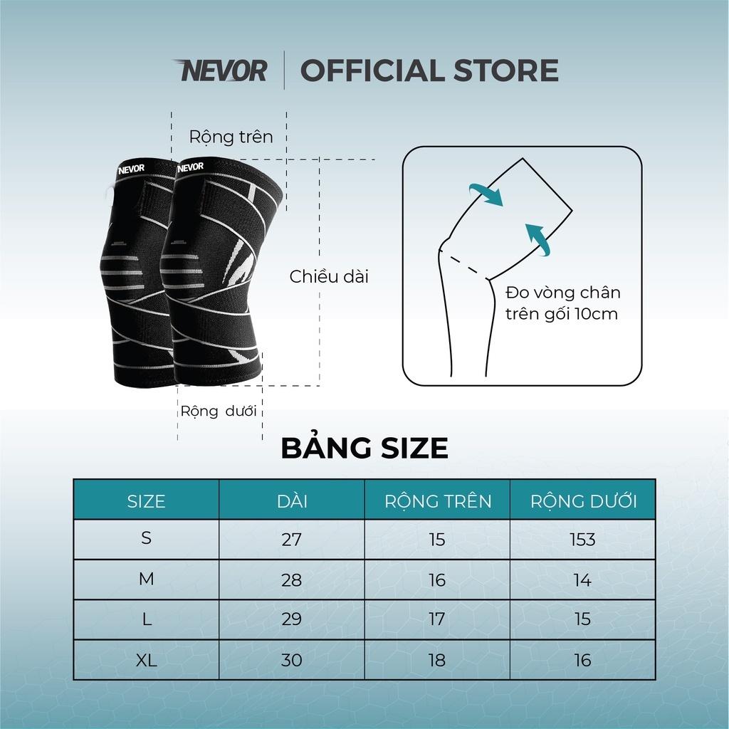 Băng đầu gối Nevor BDG04 có đai quấn tuỳ chỉnh giúp bảo vệ khớp gối, giảm thiểu căng cơ, chấn thương dây chằng.