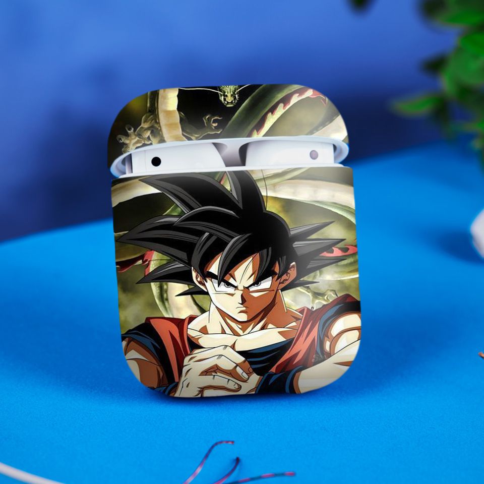 Miếng dán skin chống bẩn cho tai nghe AirPods in hình Songoku Dragon Ball - 7vnr011 (bản không dây 1 và 2)