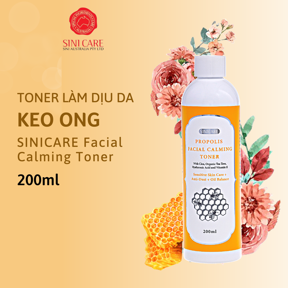 Nước cân bằng làm dịu da keo ong SINICARE PROPOLIS FACIAL CALMING TONER 200ml