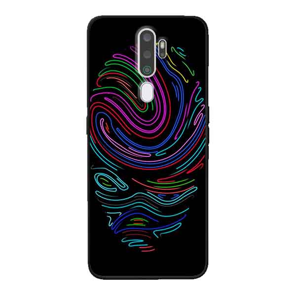 Ốp Lưng in cho Oppo A9 2020 Mẫu Vân Tay Neon - Hàng Chính Hãng