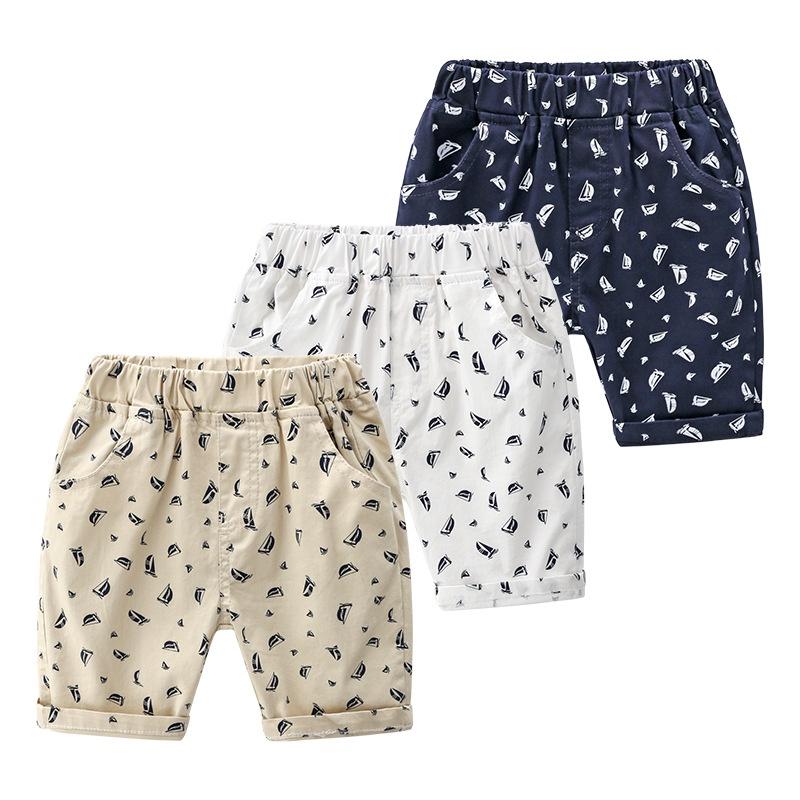 Quần đùi kaki bé trai Easy Baby, quần kaki họa tiết dễ thương cho bé từ 12-22kg