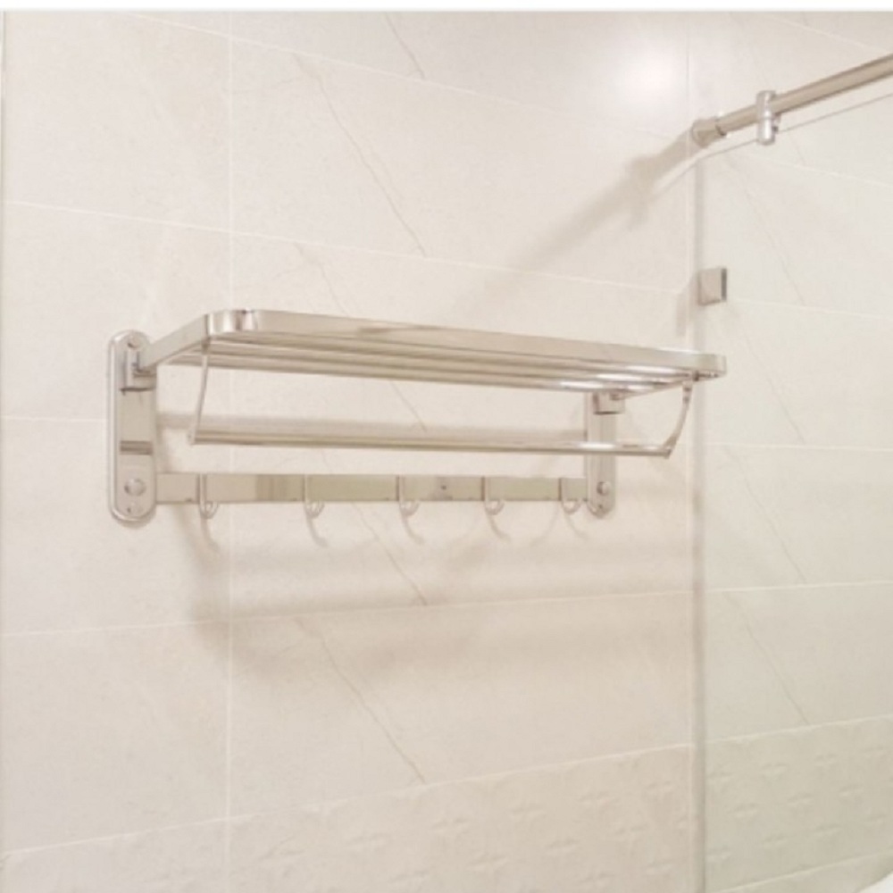 GIá Vắt Khăn Nhà Tắm Inox 304 Cao Cấp Sáng Bóng - Giá Vắt Khăn 2 Tầng Tiện Lợi