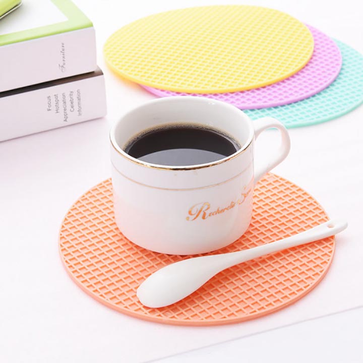 Miếng Lót Nồi Silicone 22cm Đa Năng Vân Tổ Ong 6150 Hàng Nhật