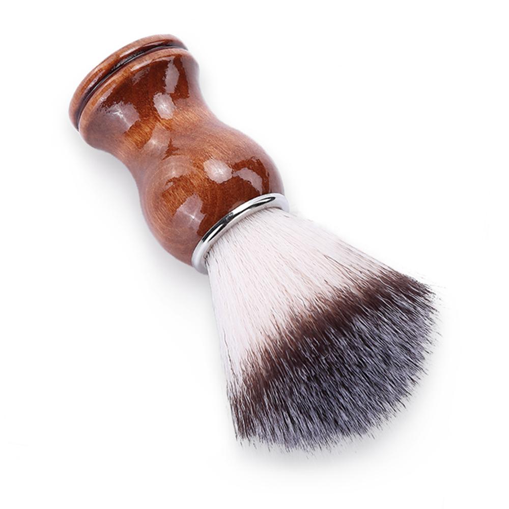 Bàn chải 2 trong 1 cạo râu và phủi tóc tay cầm bằng gỗ