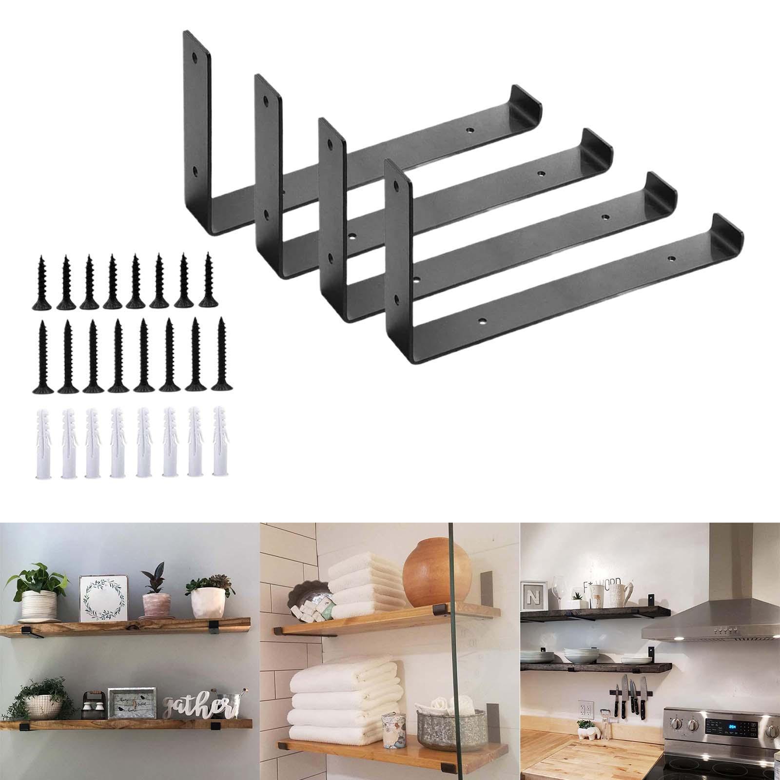 Shelf Brackets Corner Brace L Shaped Modern Metal Wall Mounted Shelf Support for Home Farmhouse Restaurant DIY Storage Floating Shelf Office