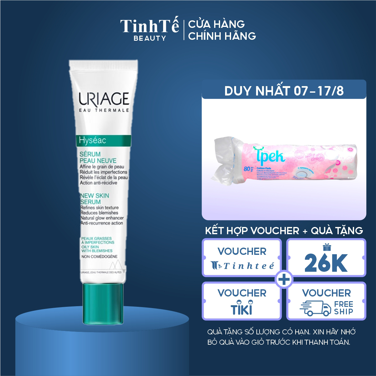Serum giảm mụn và cải thiện da dầu, mụn Uriage HYSÉAC SÉRUM PEAU NEUVE 40ml