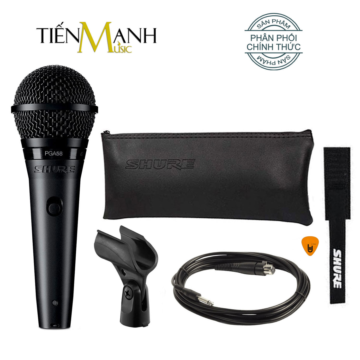 Mic Shure PGA58-QTR Có Dây Cầm Tay Vocal Microphone Karaoke PGA58QTR Micro PGA58 Hàng Chính Hãng USA - Kèm Móng Gẩy DreamMaker