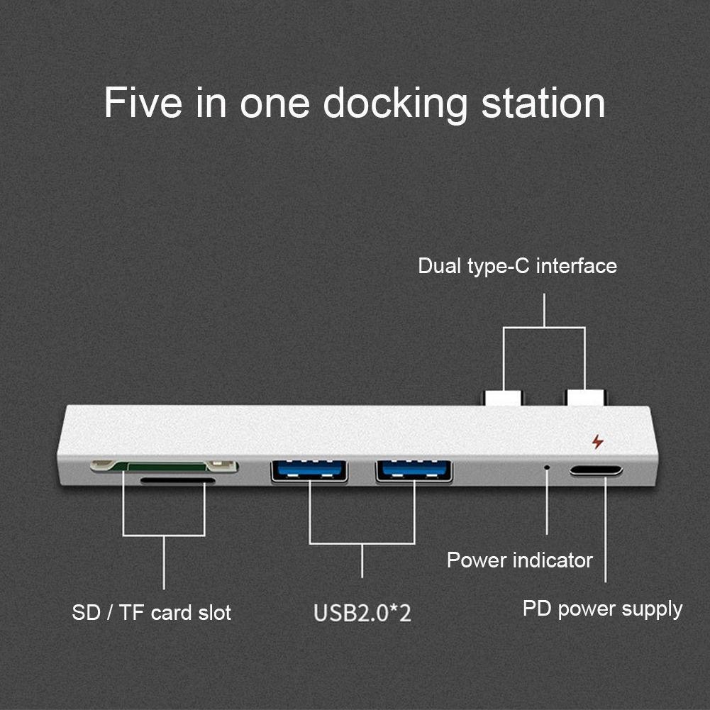 Hub Chuyển Đổi USB Type C Sang USB 2.0 PD Hỗ Trợ Thẻ TF