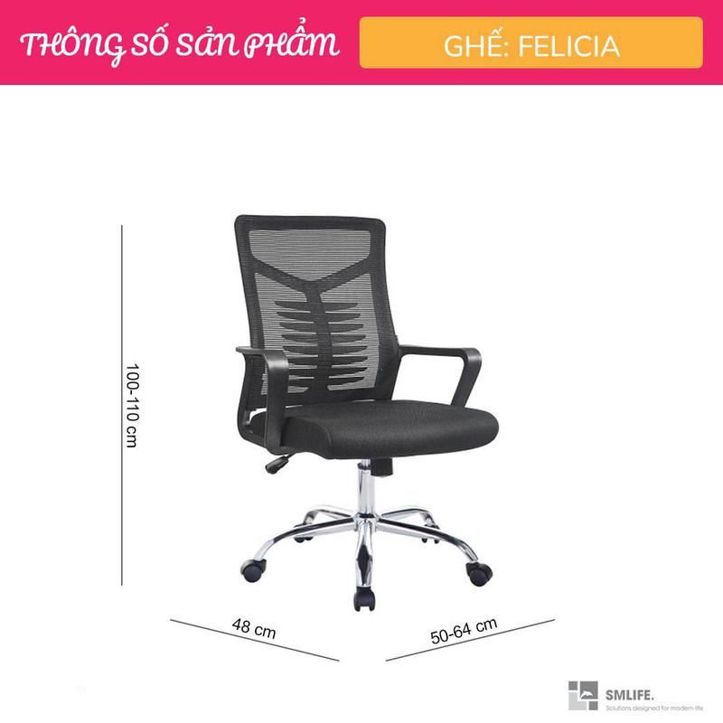 Ghế văn phòng chân xoay bọc lưới SMLIFE Felicia