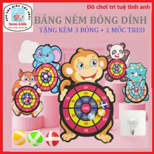 Ném ptieu bóng dính cho bé, bảng ném bóng gai tính điểm chất liệu vải an toàn