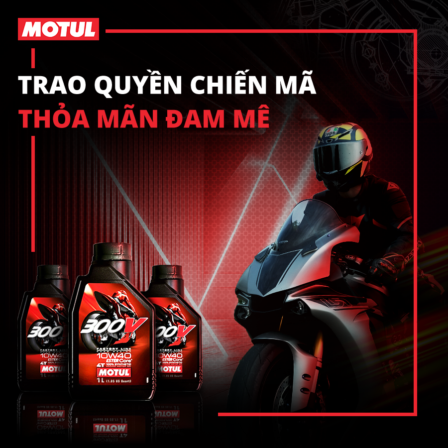 Dầu nhớt xe máy MOTUL 300V FACTORY LINE ROAD RACING 10W40 1L