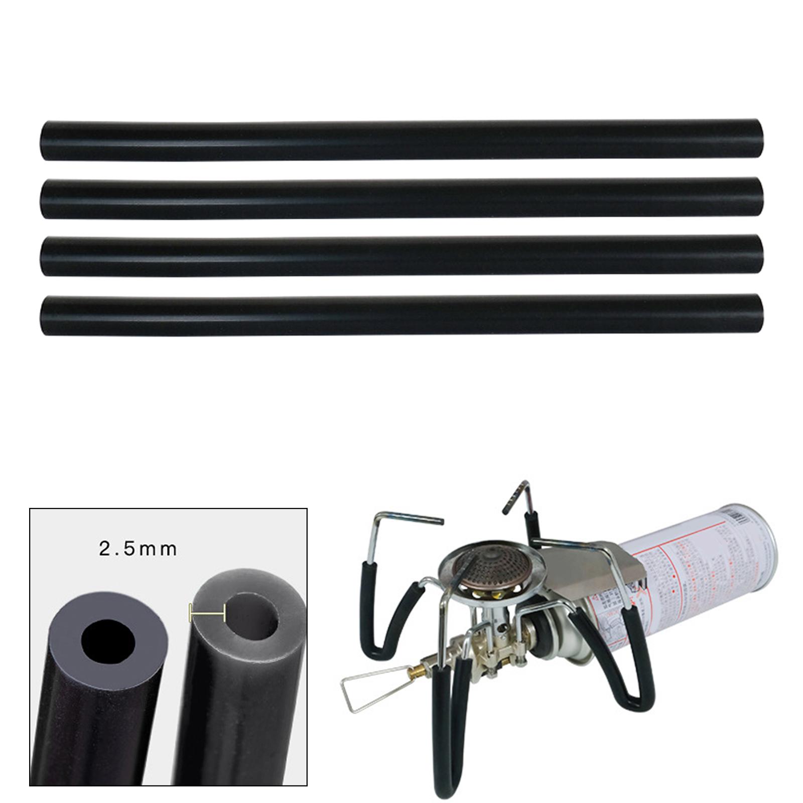 Set of 4 160mm Outdoor Camping Stove Bracket Cover Fishing Gas Stove Protective Pipe Barbecue Picinc Silicone Heat Resistant Tube Replacement