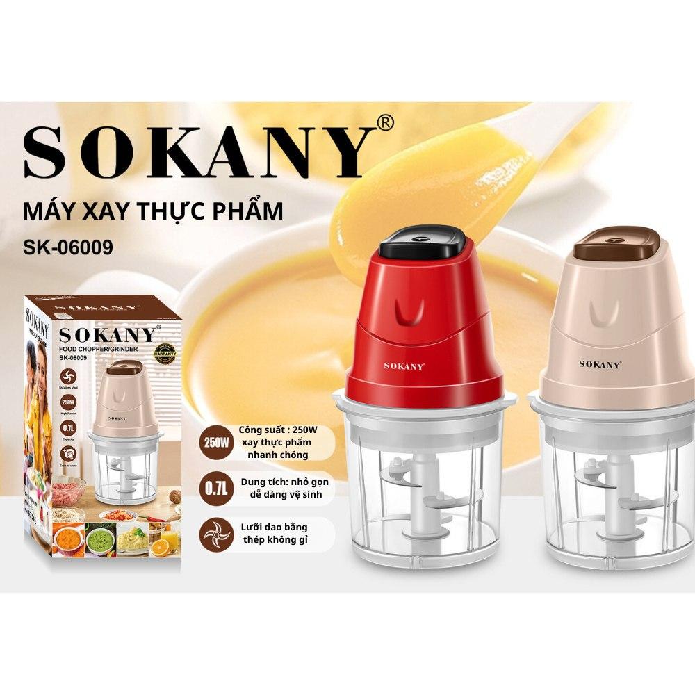 Máy xay thịt đa năng SOKANY SK-06009 nhỏ gọn dung tích 700ml, xay thịt cá, xay thực phẩm, xay tỏi ớt - HÀNG CHÍNH HÃNG - DELIYA