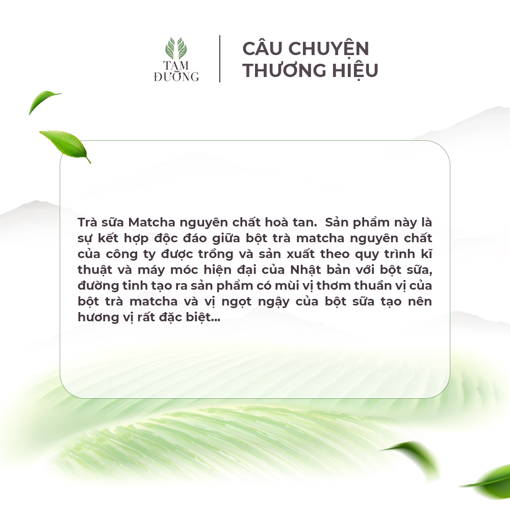 Trà Sữa Matcha Hòa Tan Chính Hiệu Tam Đường Hương Thơm Thuần Vị Trà, Ngọt Ngậy Của Sữa