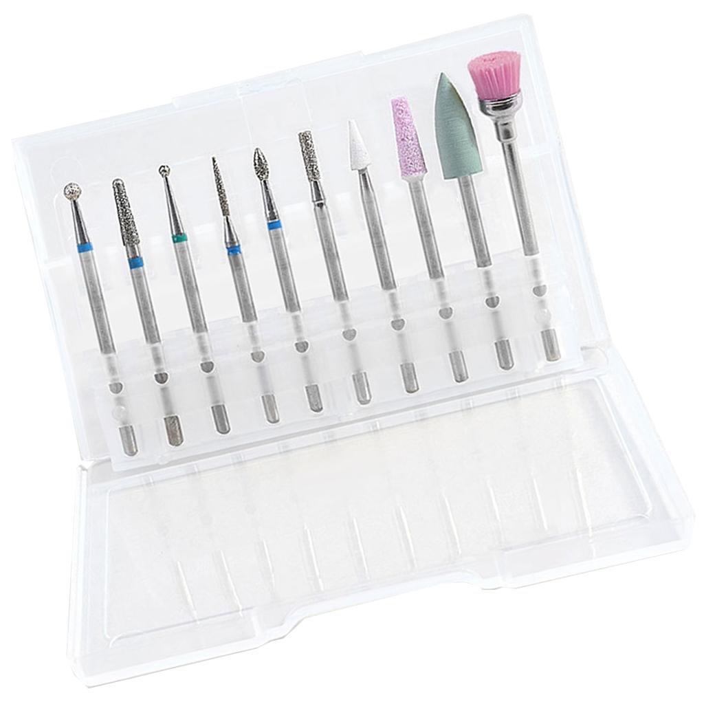 10 Pieces Tungsten Steel Nail Drill Bits for Nail File Manicure Pedicure 01