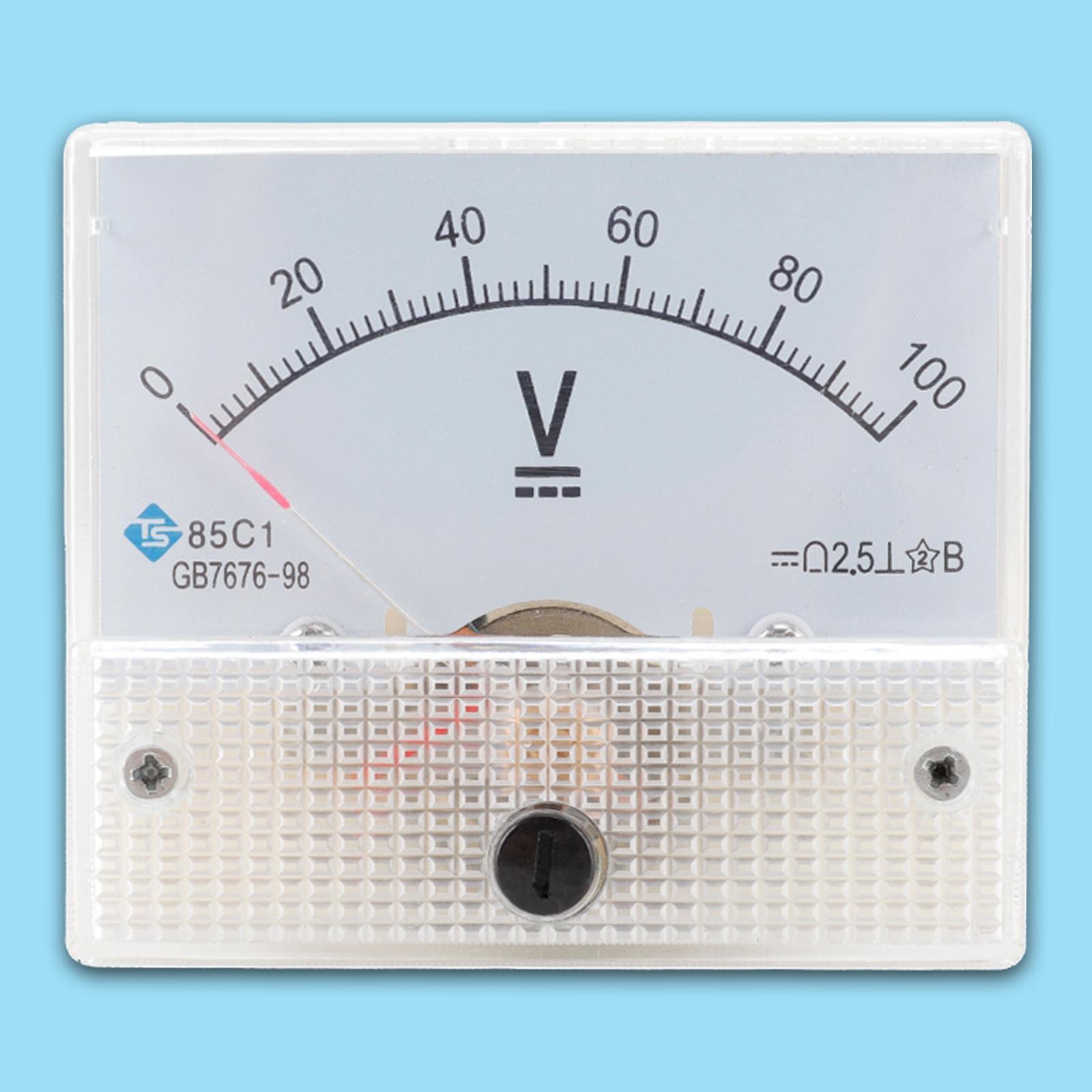 2x Voltage Analogue Voltmeter, Professional Durable 2.5 Accuracy Voltage Analog Voltmeter Panel Voltmeter DC - DC 0-100V