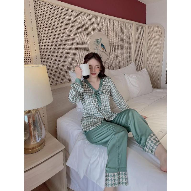 Bộ Đồ Pijama Bộ lụa Latin dài tay