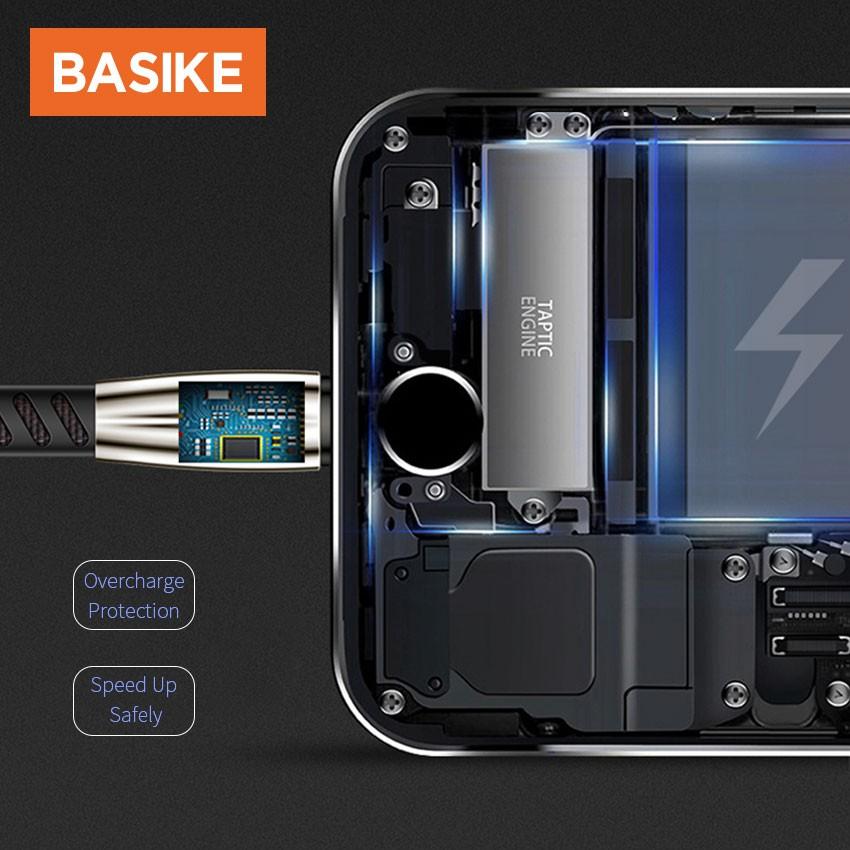 Cáp sạc 2.1A bện nylon BASIKE CB03 sạc nhanh và truyền dữ liệu cho USB Android-Hàng chính hãng