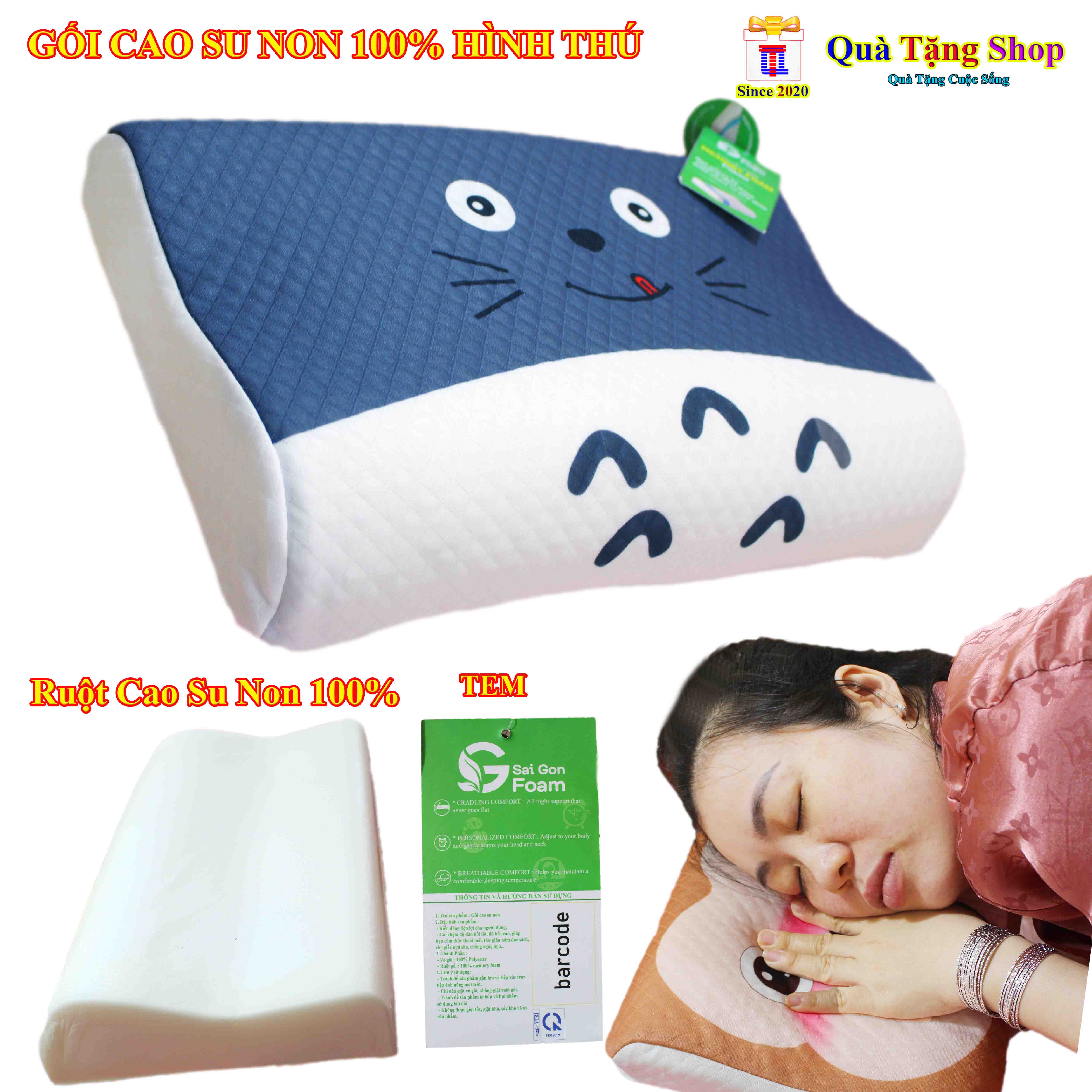 GỐI CAO SU NON CAO CẤP 100% SIÊU ÊM