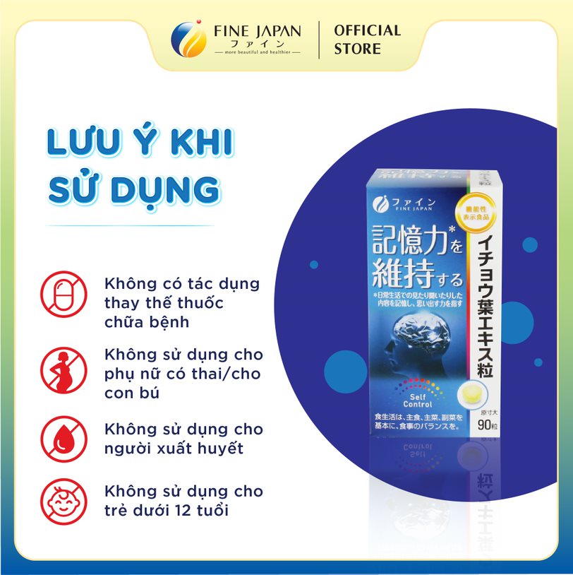 Viên Uống Bạch Quả Ginkgo Fine Japan Hỗ Trợ Chức Năng Não Hộp 18g