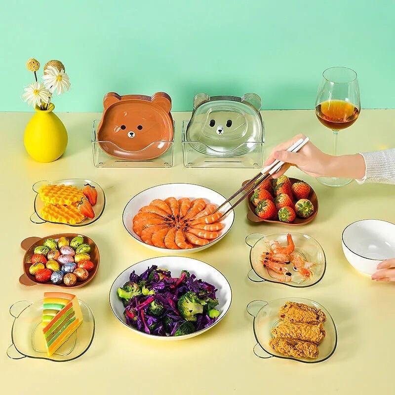 Sét 8 đĩa nhựa kèm khay đựng