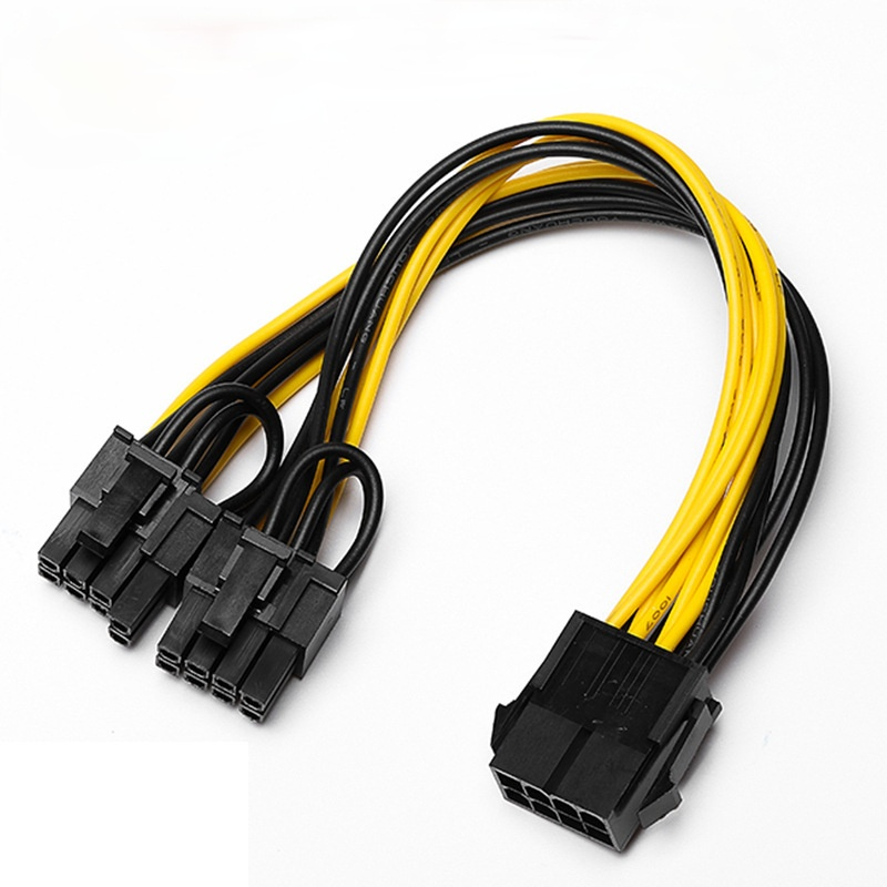 8p nữ đến 2 cổng kép 8pin 6 2p nam GPU Đồ họa Video Card Power Cáp dây 18AWG Dây điện