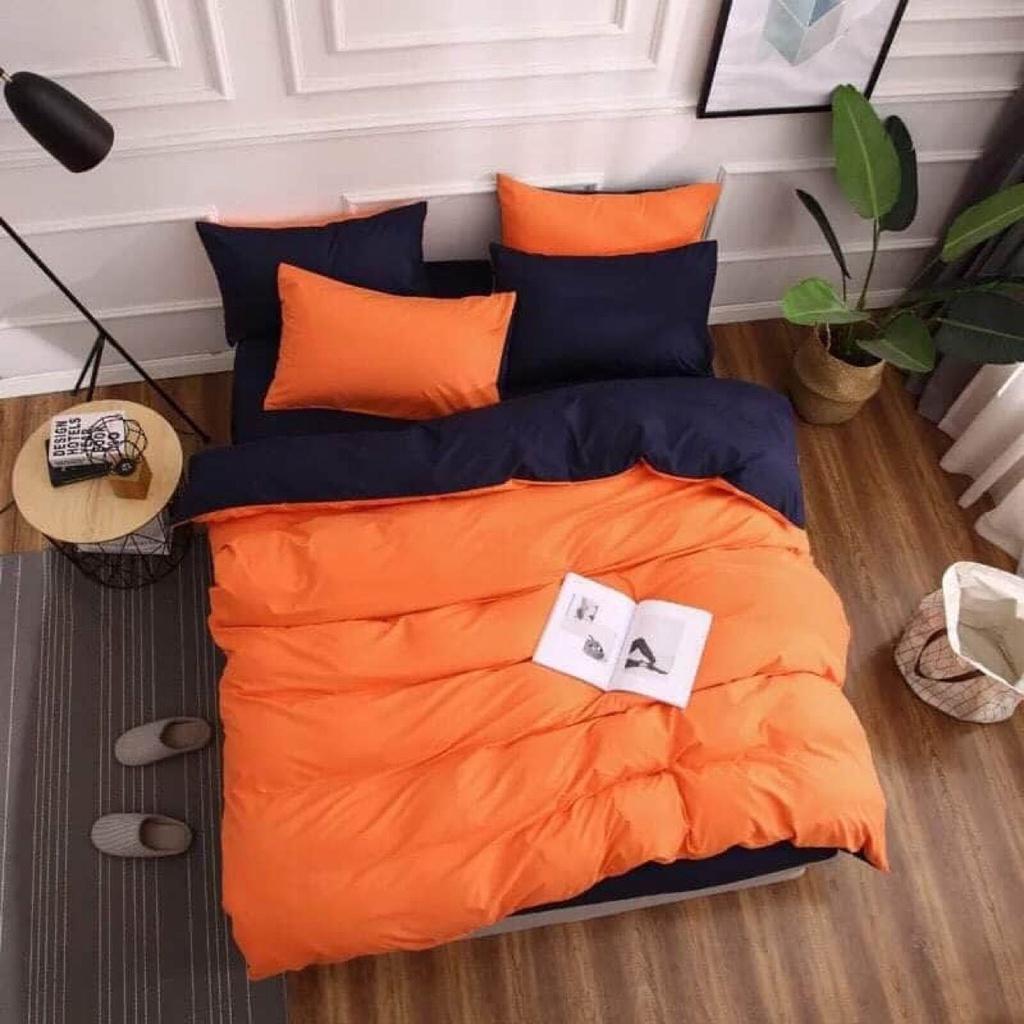 Bộ chăn ga gối cotton poly màu trơn - chăn mền, drap giường, vỏ gối - ga giường đủ size