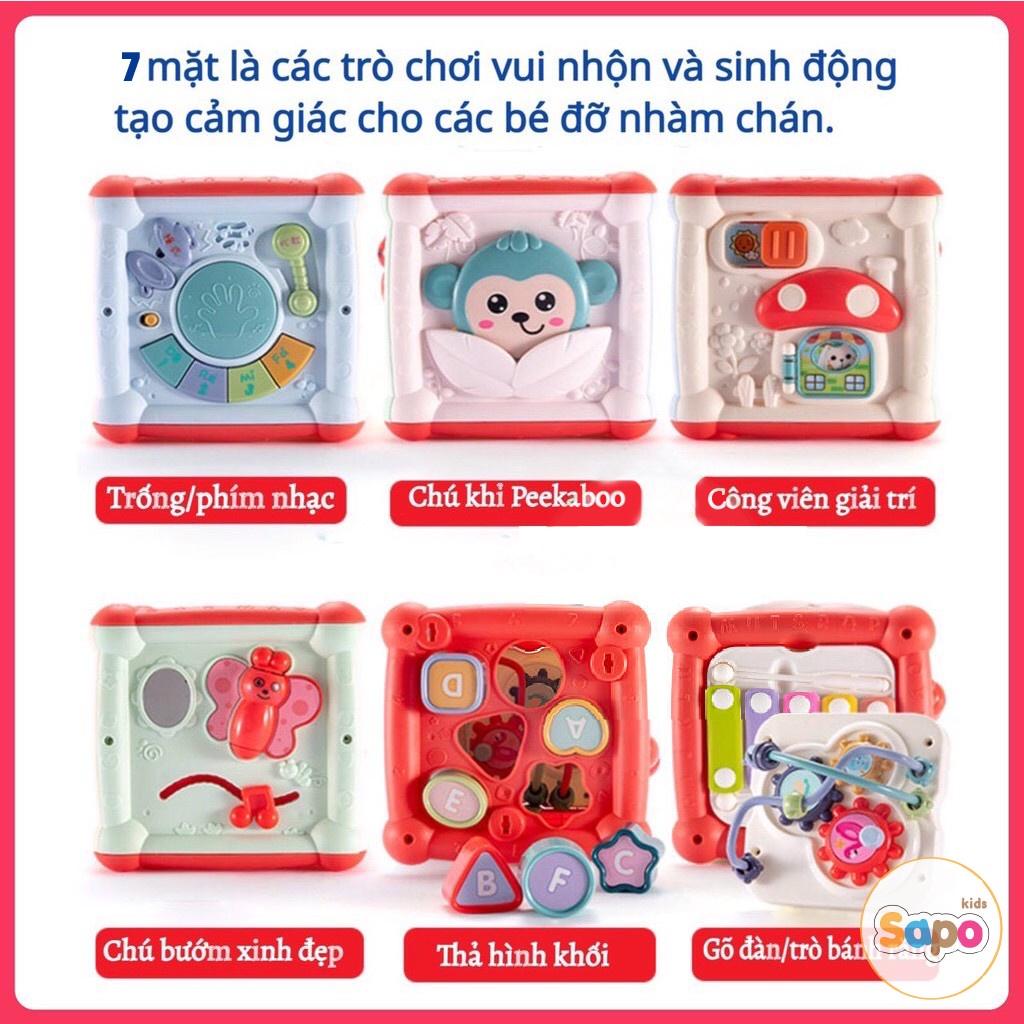 Hộp âm nhạc đa năng cho bé có đàn,nhạc tiếng anh,thả hình sapo kids (kèm tặng 3pin+tua vít