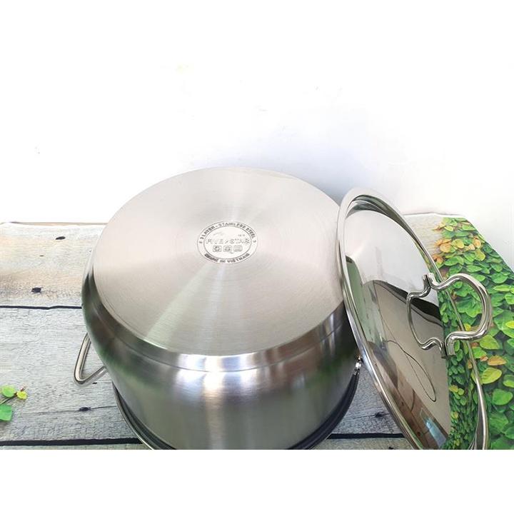 Nồi luộc gà FiveStar vung inox 3 đáy - bếp từ