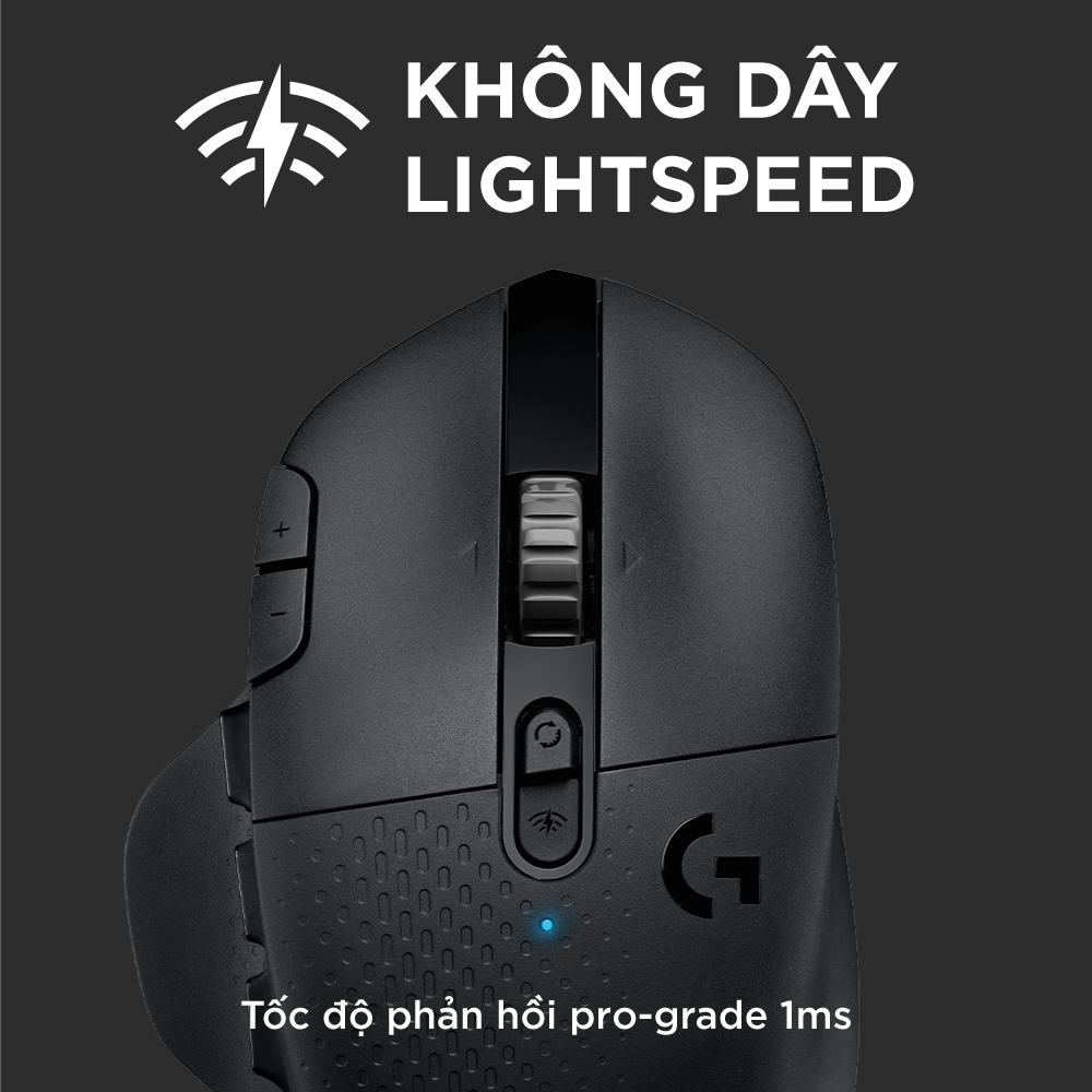 Chuột game không dây Lightspeed Logitech G604 - Cảm biến Hero 25k, pin 5.5 tháng, 15 nút lập trình, con lăn Hyperfast, Bluetooth/USB, PC/Mac -Hàng Chính Hãng