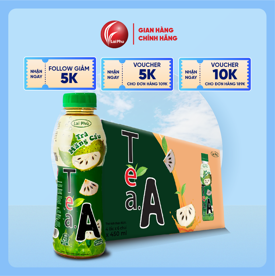 Trà Mãng Cầu Tea.A Chai 450ml - Thùng 24 Chai