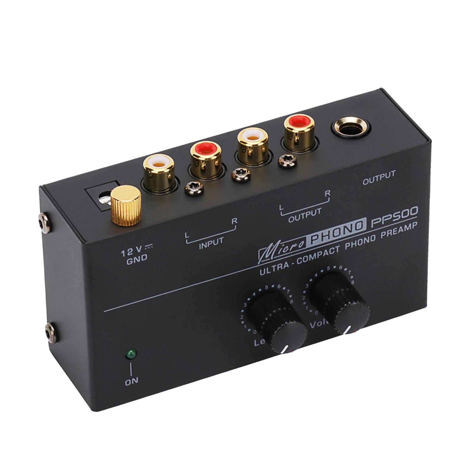 Phono Turntable Preamp Turntable Amplifier Preamp ,Low Noise RCA Input, RCA Output DC 12V Record Player Preamplifier for Computers