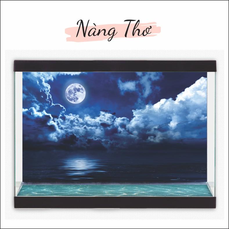 Decal dán hồ cá 3D THE MOON nhiều mẫu