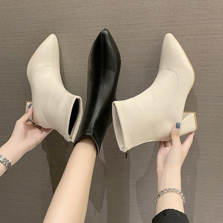 Bốt nữ lửng cổ, gót cao 6 phân (mã 518-bốt cổ lỡ