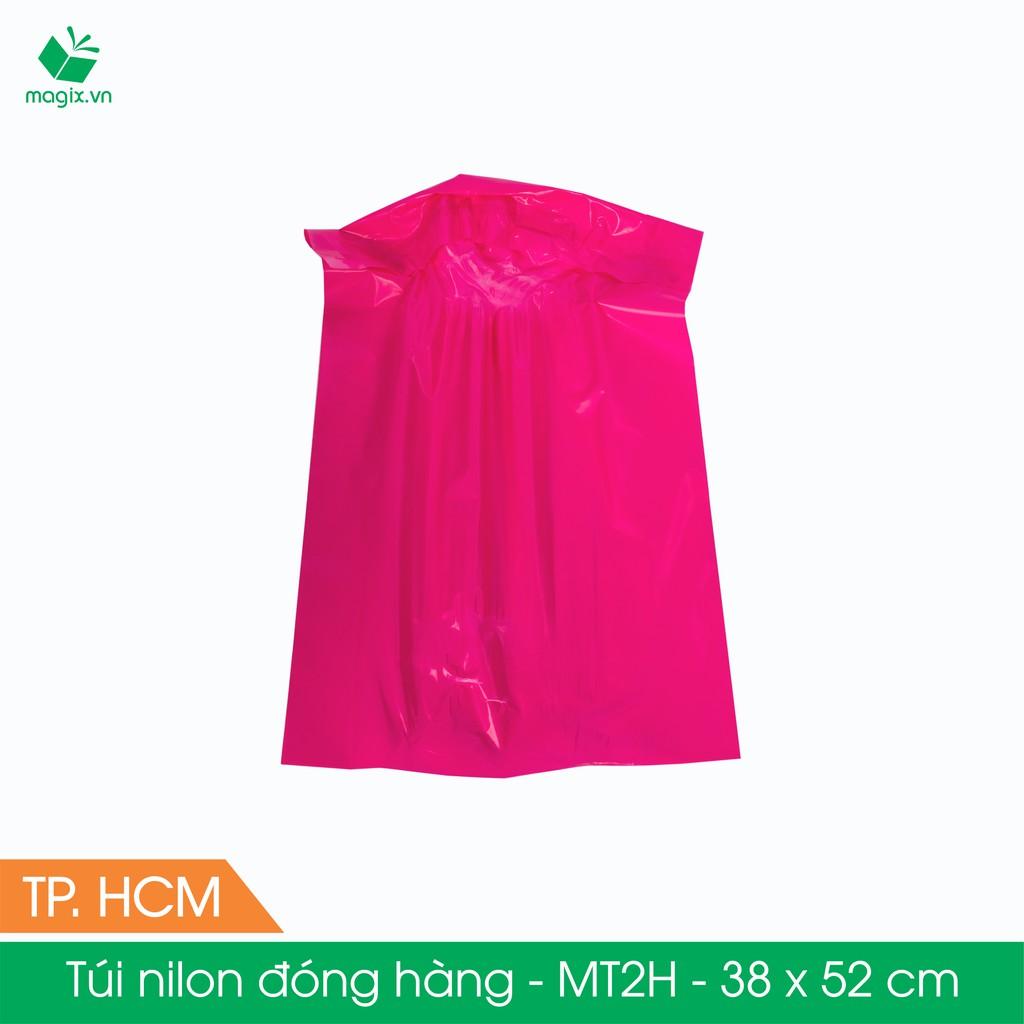 MT3H - 38x52 cm - Túi nilon gói hàng - 300 túi niêm phong đóng hàng màu hồng