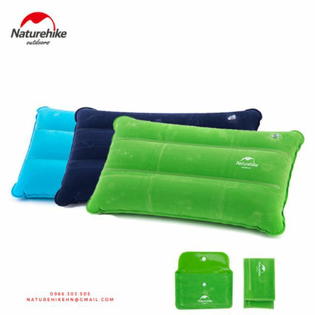 Đồ cắm trại gối hơi gấp gọn văn phòng Naturehike NH18F018-Z du lịch dã ngoại  chất liệu An Toàn siêu nhẹ A354