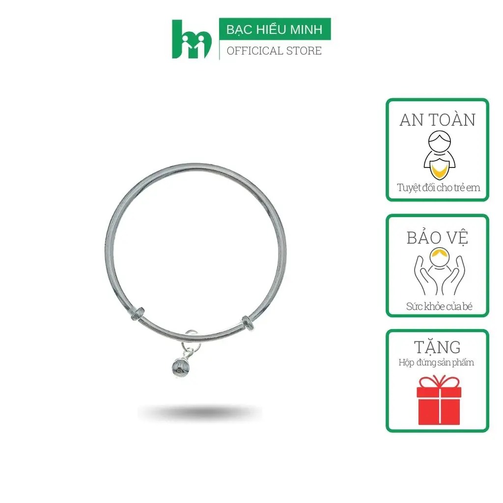 Lắc Tay Lắc Chân Trẻ Em Bạc Hiểu Minh LTE012 dạng kiềng